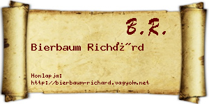 Bierbaum Richárd névjegykártya